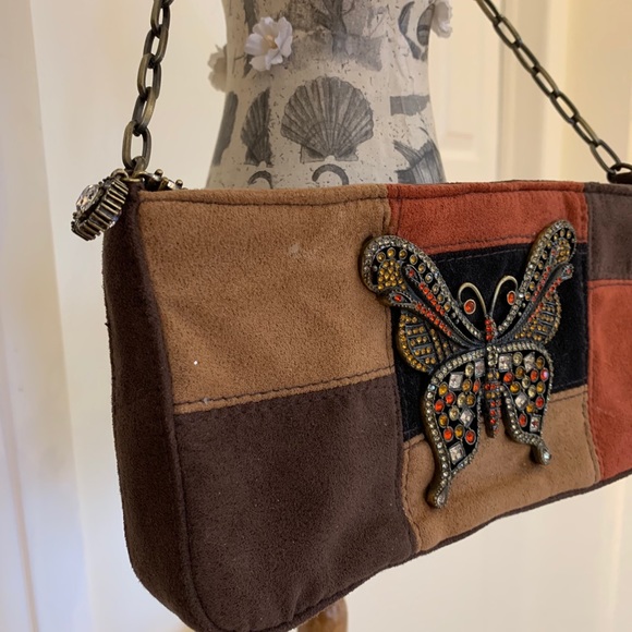 Vintage Jeanne Lottie Suede & Jeweled Purse - Picture 3 of 9